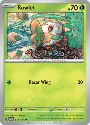Pokémon TCG SV3: Obsidian Flames 013/197 Rowlet Common Ungraded