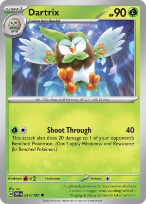 Pokémon TCG SV3: Obsidian Flames 014/197 Dartrix Uncommon Ungraded