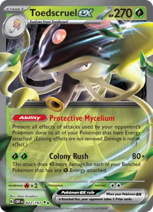 Pokémon TCG SV3: Obsidian Flames 022/197 Toedscruel ex Double Rare Ungraded