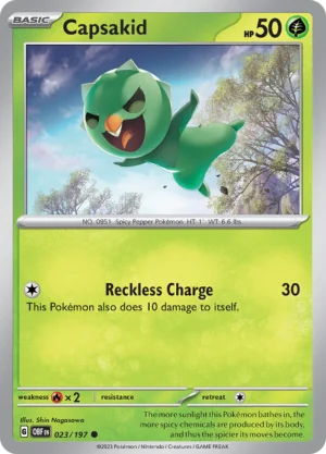 Pokémon TCG SV3: Obsidian Flames 023/197 Capsakid Common Ungraded