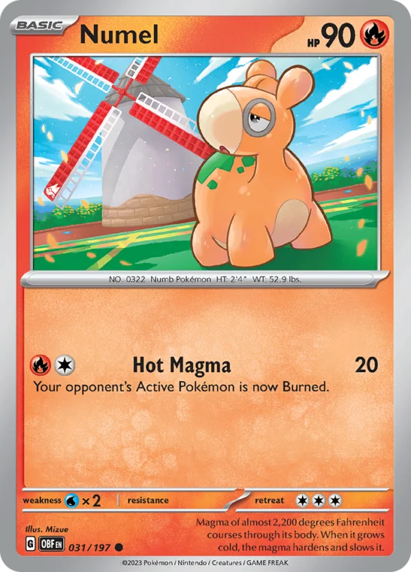 Pokémon TCG SV3: Obsidian Flames 031/197 Numel Common Ungraded