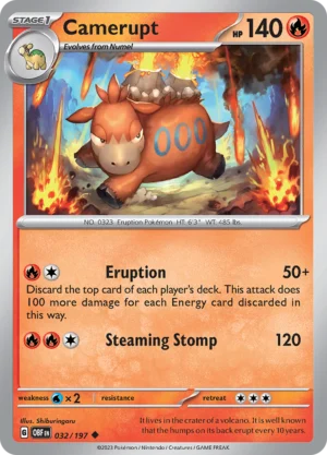 Pokémon TCG SV3: Obsidian Flames 032/197 Camerupt Uncommon Ungraded