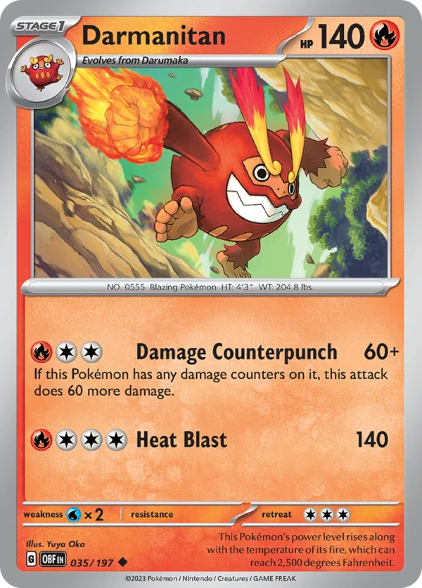 Pokémon TCG SV3: Obsidian Flames 035/197 Darmanitan Uncommon Ungraded