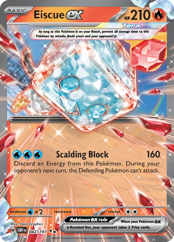 Pokémon TCG SV3: Obsidian Flames 042/197 Eiscue ex Double Rare Ungraded
