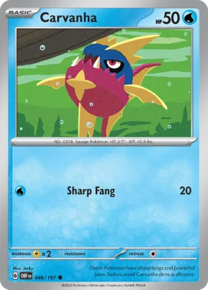 Pokémon TCG SV3: Obsidian Flames 046/197 Carvanha Common Ungraded
