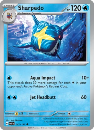 Pokémon TCG SV3: Obsidian Flames 047/197 Sharpedo Uncommon Ungraded