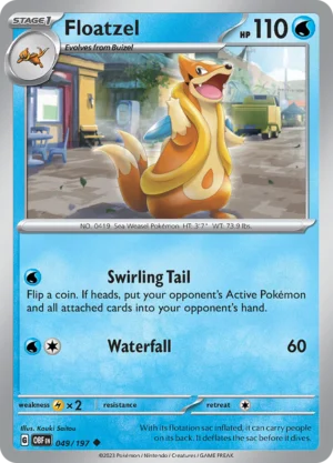 Pokémon TCG SV3: Obsidian Flames 049/197 Floatzel Uncommon Ungraded
