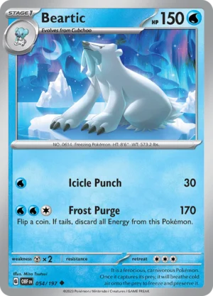 Pokémon TCG SV3: Obsidian Flames 054/197 Beartic Uncommon Ungraded