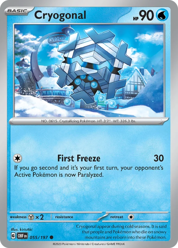 Pokémon TCG SV3: Obsidian Flames 055/197 Cryogonal Common Ungraded