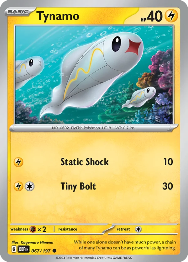 Pokémon TCG SV3: Obsidian Flames 067/197 Tynamo Common Ungraded