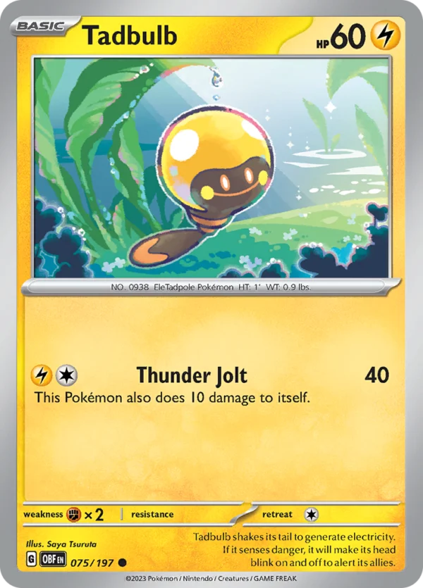 Pokémon TCG SV3: Obsidian Flames 075/197 Tadbulb Common Ungraded