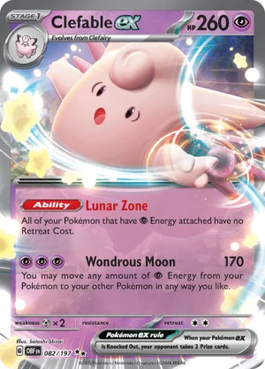 Pokémon TCG SV3: Obsidian Flames 082/197 Clefable ex Double Rare Ungraded