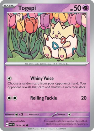Pokémon TCG SV3: Obsidian Flames 083/197 Togepi Common Ungraded