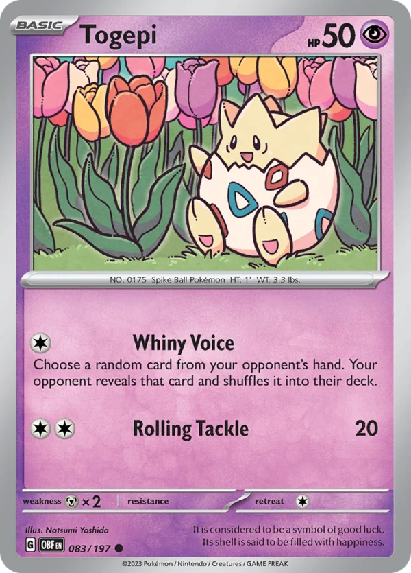 Pokémon TCG SV3: Obsidian Flames 083/197 Togepi Common Ungraded