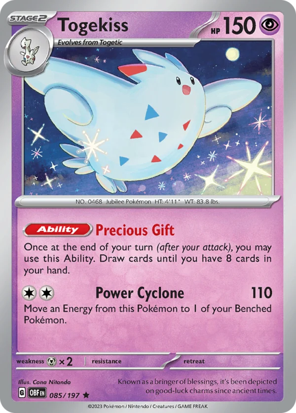 Pokémon TCG SV3: Obsidian Flames 085/197 Togekiss Rare Ungraded