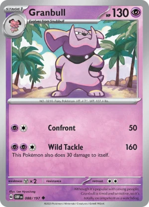 Pokémon TCG SV3: Obsidian Flames 088/197 Granbull Uncommon Ungraded