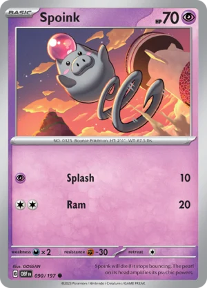 Pokémon TCG SV3: Obsidian Flames 090/197 Spoink Common Ungraded