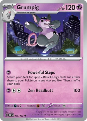 Pokémon TCG SV3: Obsidian Flames 091/197 Grumpig Uncommon Ungraded
