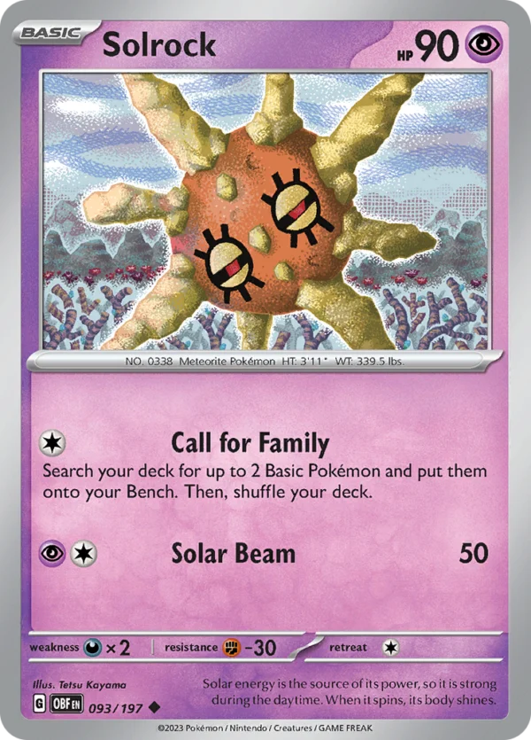 Pokémon TCG SV3: Obsidian Flames 093/197 Solrock Uncommon Ungraded