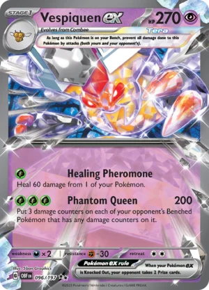 Pokémon TCG SV3: Obsidian Flames 096/197 Vespiquen ex Double Rare Ungraded