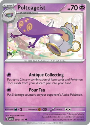Pokémon TCG SV3: Obsidian Flames 098/197 Polteageist Uncommon Ungraded