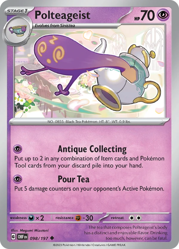 Pokémon TCG SV3: Obsidian Flames 098/197 Polteageist Uncommon Ungraded