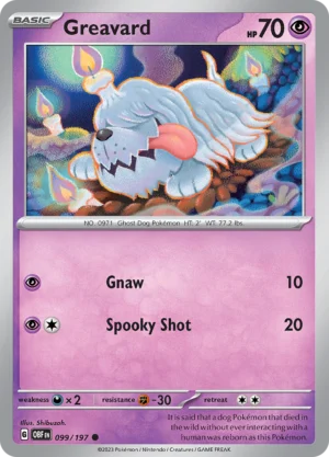 Pokémon TCG SV3: Obsidian Flames 099/197 Greavard Common Ungraded