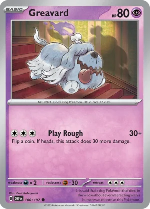 Pokémon TCG SV3: Obsidian Flames 100/197 Greavard Common Ungraded