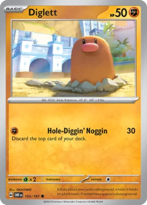 Pokémon TCG SV3: Obsidian Flames 103/197 Diglett Common Ungraded