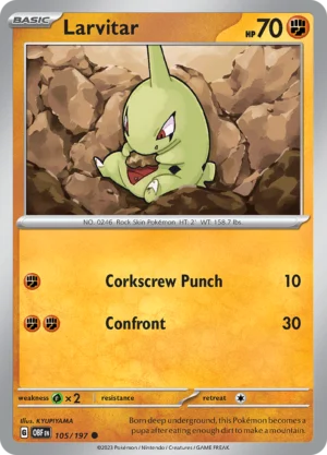 Pokémon TCG SV3: Obsidian Flames 105/197 Larvitar Common Ungraded