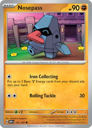 Pokémon TCG SV3: Obsidian Flames 107/197 Nosepass Common Ungraded