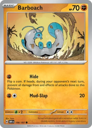Pokémon TCG SV3: Obsidian Flames 108/197 Barboach Common Ungraded