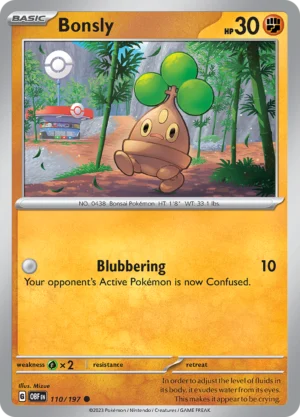 Pokémon TCG SV3: Obsidian Flames 110/197 Bonsly Common Ungraded