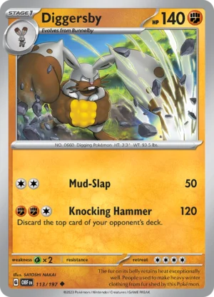 Pokémon TCG SV3: Obsidian Flames 113/197 Diggersby Uncommon Ungraded