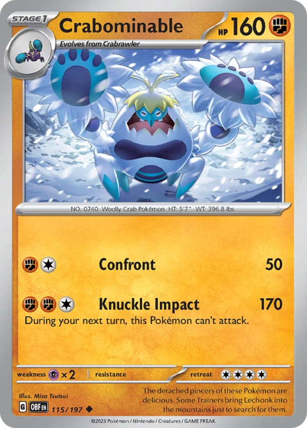 Pokémon TCG SV3: Obsidian Flames 115/197 Crabominable Uncommon Ungraded