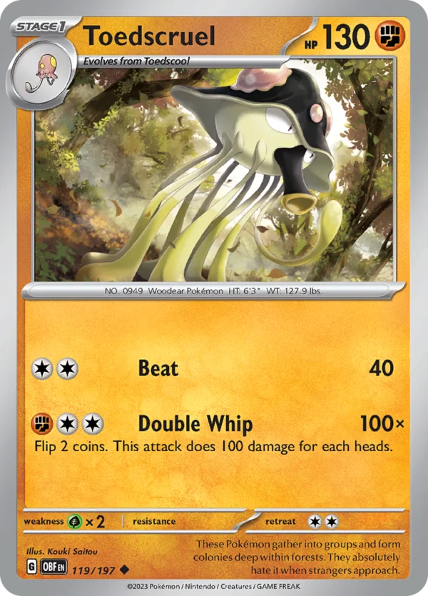Pokémon TCG SV3: Obsidian Flames 119/197 Toedscruel Uncommon Ungraded