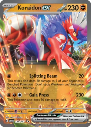 Pokémon TCG SV3: Obsidian Flames 124/197 Koraidon ex Double Rare Ungraded