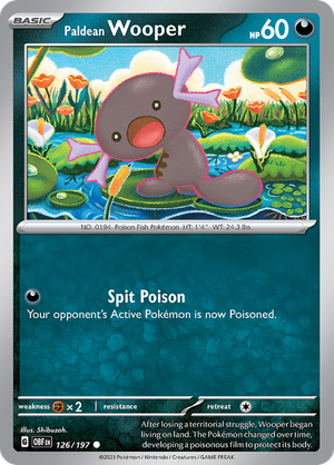 Pokémon TCG SV3: Obsidian Flames 126/197 Paldean Wooper Common Ungraded