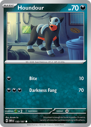 Pokémon TCG SV3: Obsidian Flames 132/197 Houndour Common Ungraded