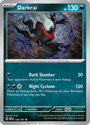 Pokémon TCG SV3: Obsidian Flames 136/197 Darkrai Rare Ungraded