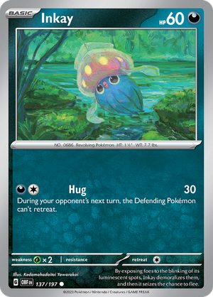 Pokémon TCG SV3: Obsidian Flames 137/197 Inkay Common Ungraded