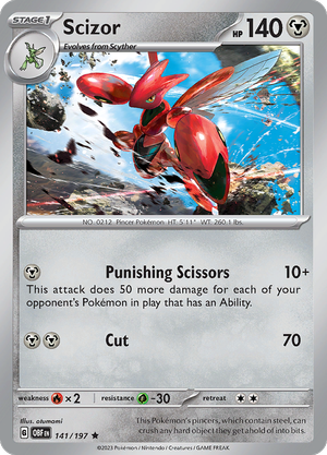 Pokémon TCG SV3: Obsidian Flames 141/197 Scizor Rare Ungraded