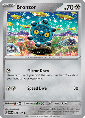 Pokémon TCG SV3: Obsidian Flames 144/197 Bronzor Common Ungraded