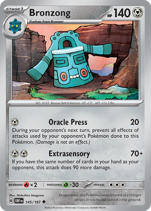 Pokémon TCG SV3: Obsidian Flames 145/197 Bronzong Uncommon Ungraded