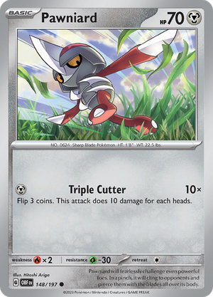 Pokémon TCG SV3: Obsidian Flames 148/197 Pawniard Common Ungraded