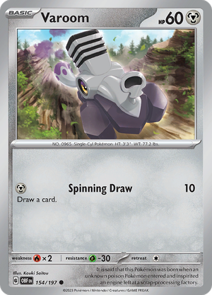 Pokémon TCG SV3: Obsidian Flames 154/197 Varoom Common Ungraded