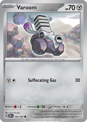 Pokémon TCG SV3: Obsidian Flames 155/197 Varoom Common Ungraded