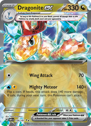 Pokémon TCG SV3: Obsidian Flames 159/197 Dragonite ex Double Rare Ungraded