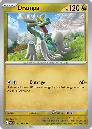 Pokémon TCG SV3: Obsidian Flames 161/197 Drampa Uncommon Ungraded