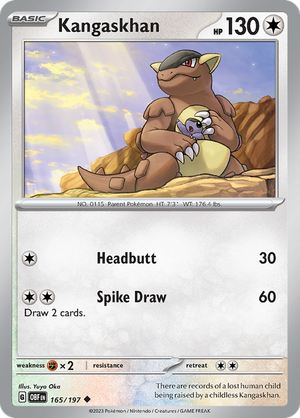 Pokémon TCG SV3: Obsidian Flames 165/197 Kangaskhan Uncommon Ungraded